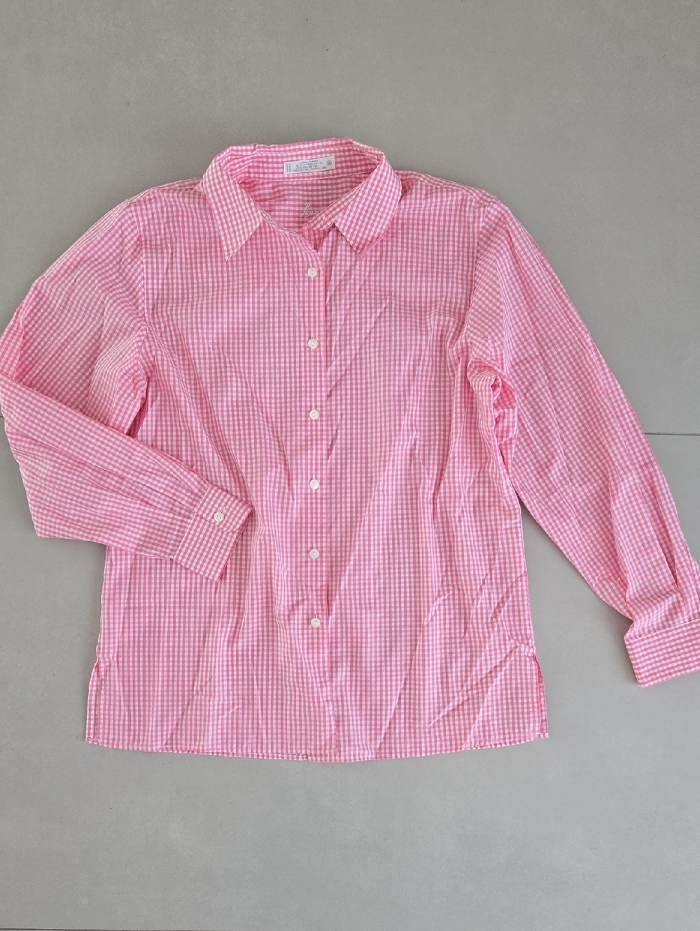 New Foxcroft Pink Gingham Button Down Short Size 12